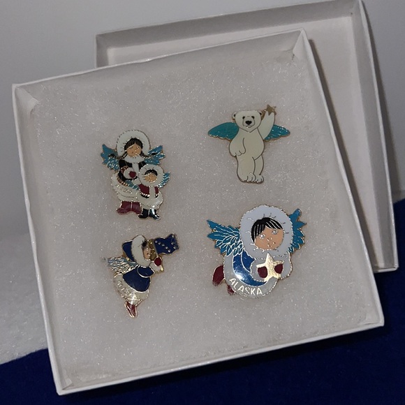 4 Alaska Angel Enamel Lapel Scatter Pins By Ace - Picture 12 of 12